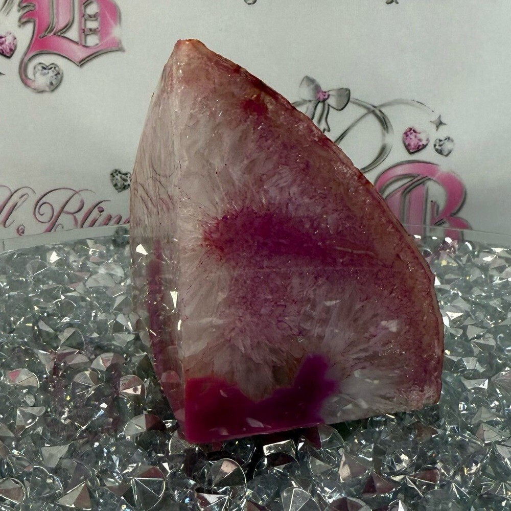 Geode rock healing crystal Pink Agate Geode Slice - Decorative Crystal